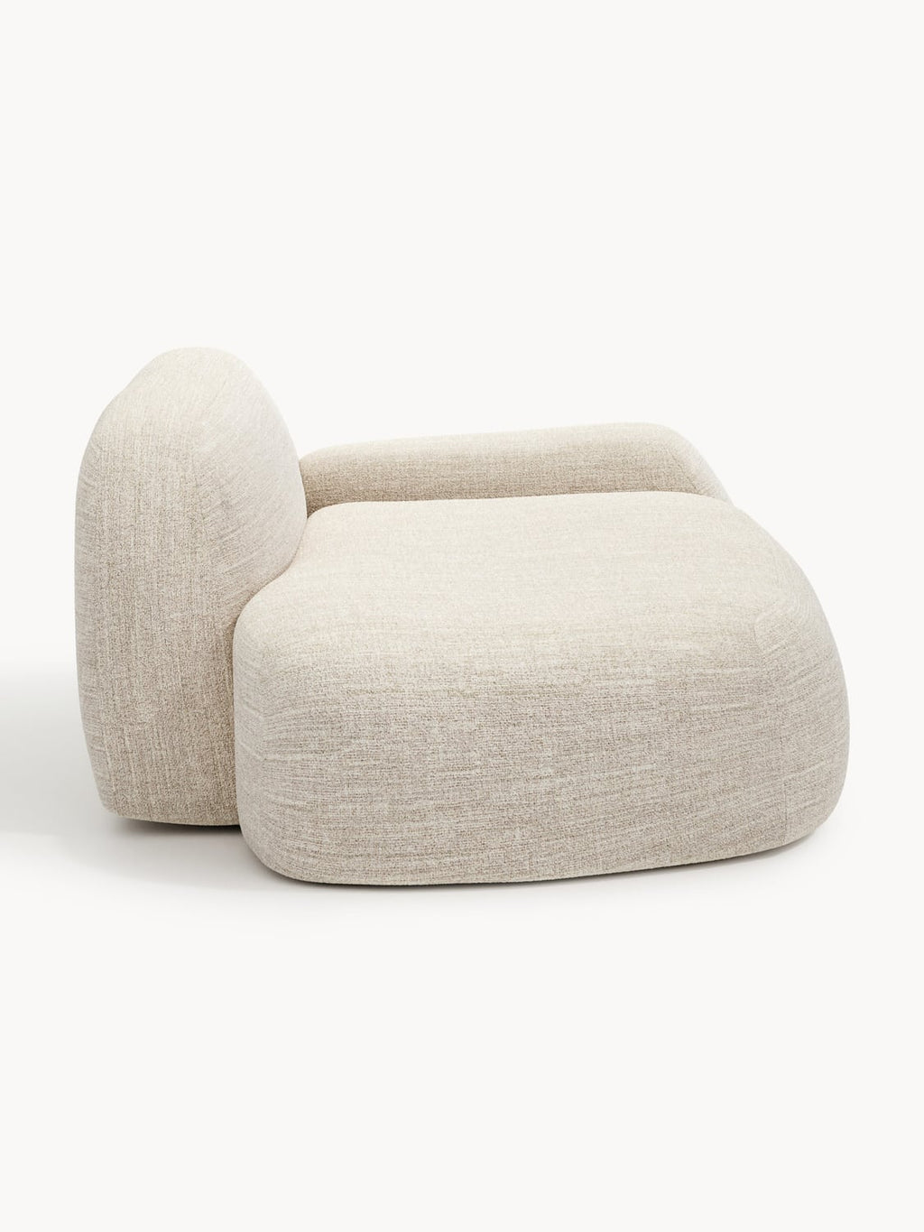 Wolke Bouclé Sofa (2-seater) with Chaise Longue — Blush
