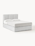 Oberon Box-Spring Bed — Pearl Grey