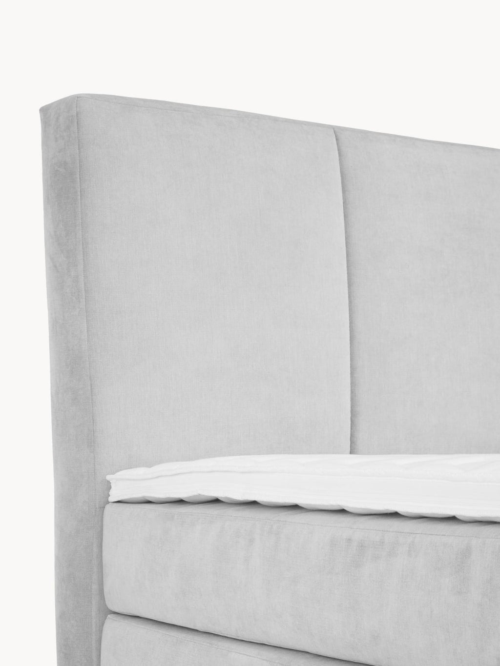 Oberon Box-Spring Bed — Pearl Grey