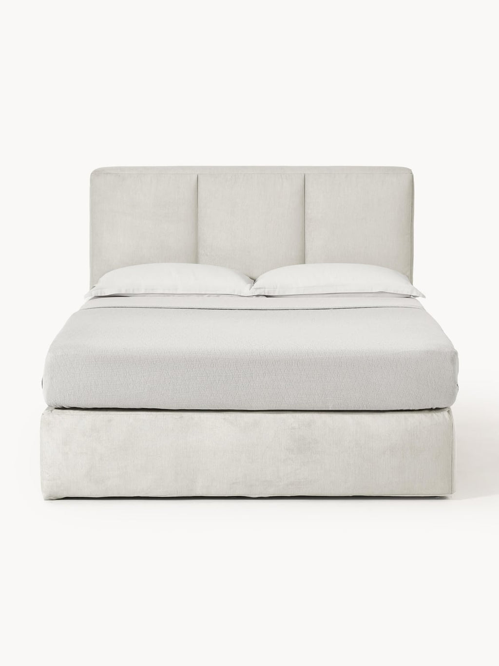 Oberon Box-Spring Bed — Mist Grey