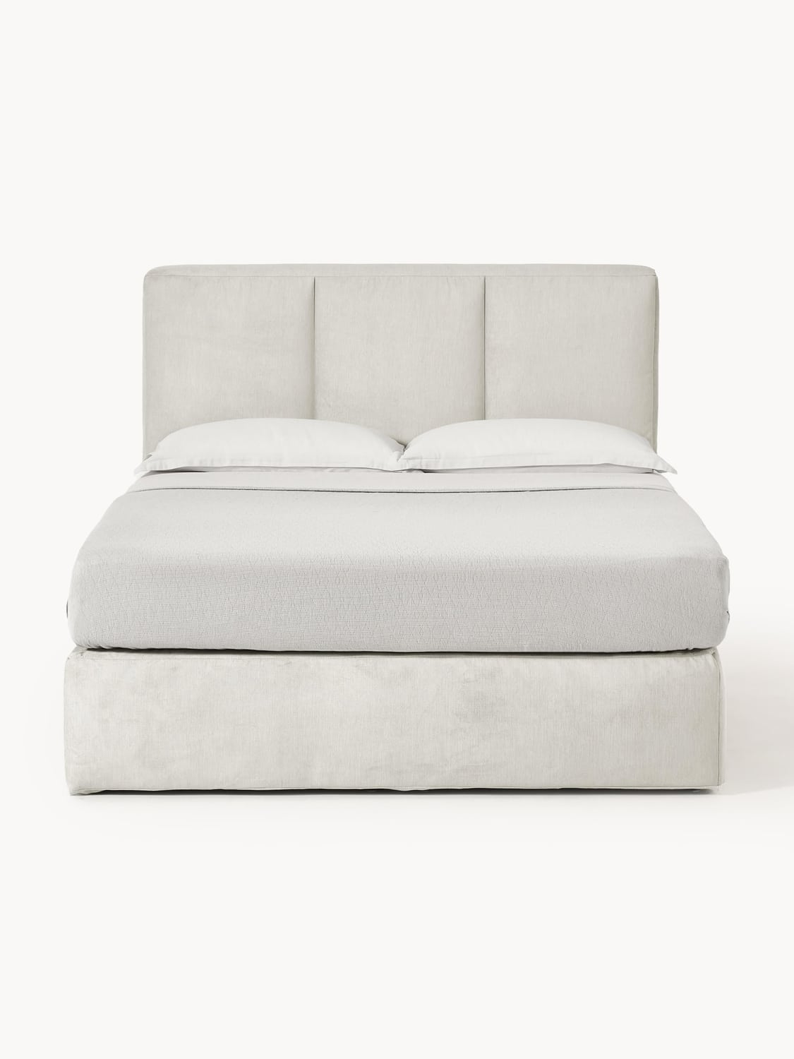 Oberon Box-Spring Bed — Mist Grey
