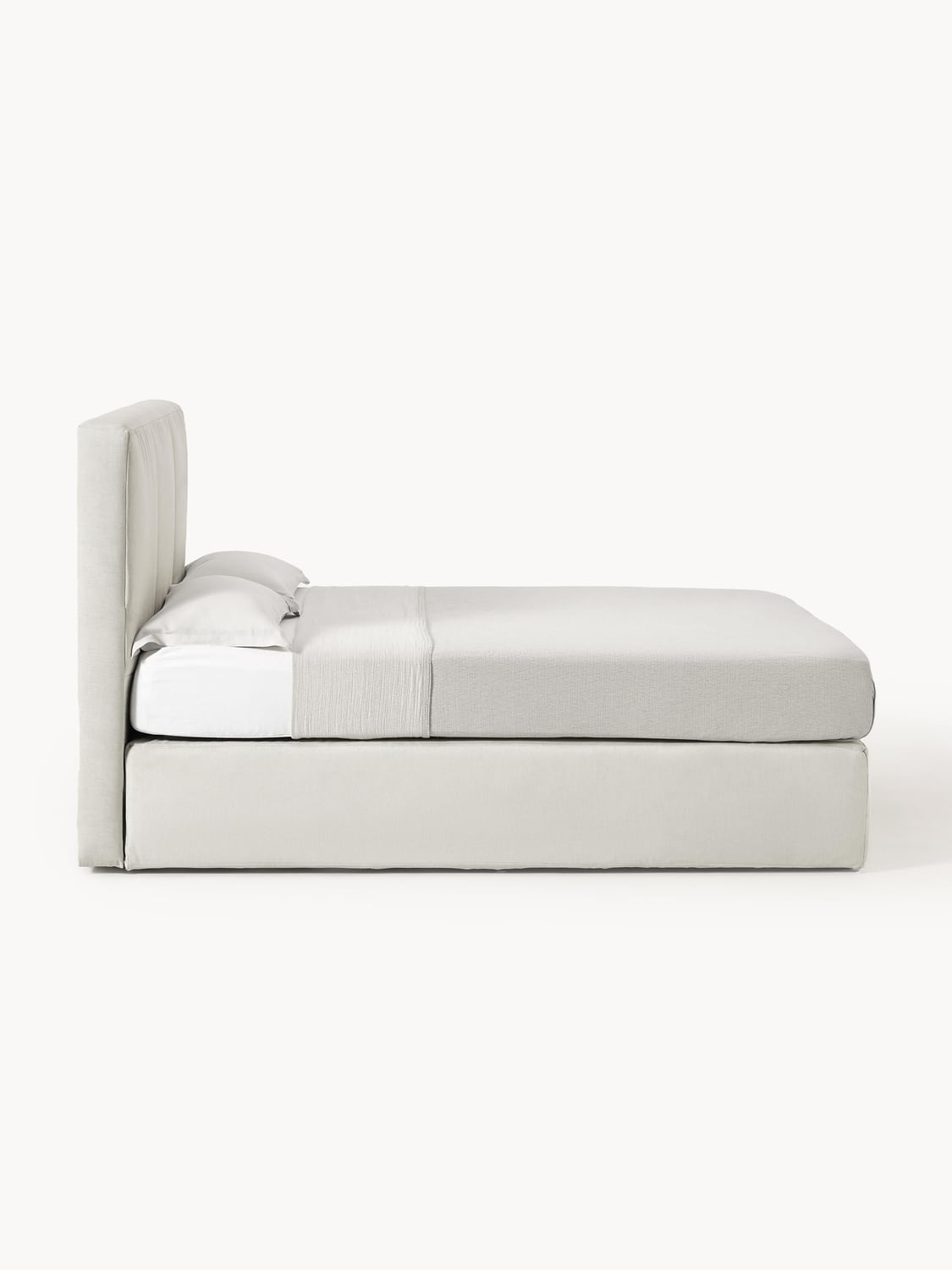 Oberon Box-Spring Bed — Mist Grey
