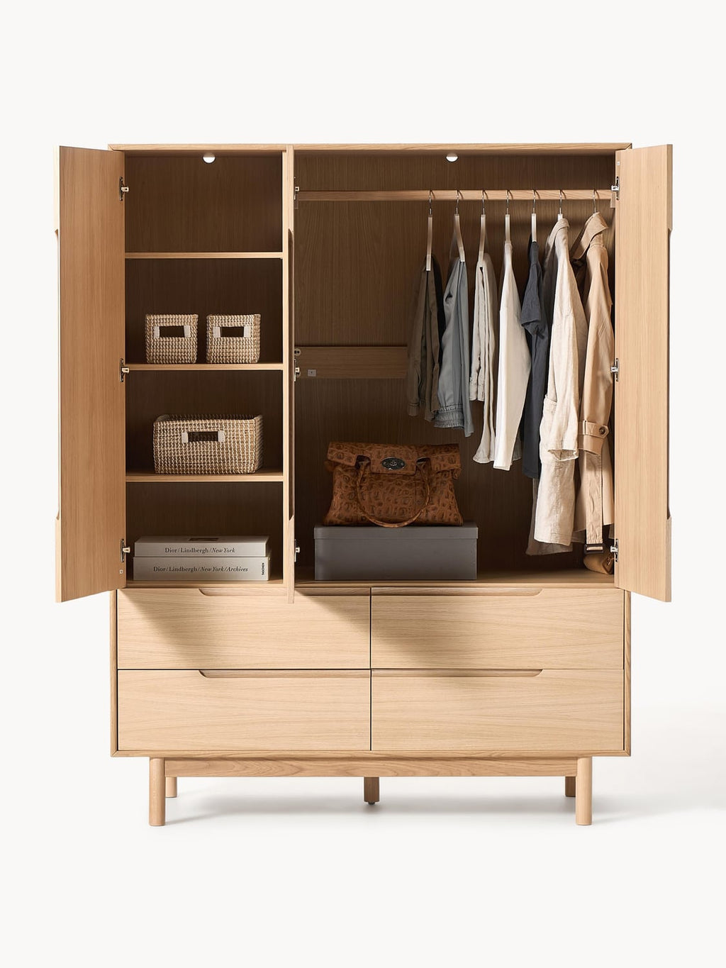 Cassy Wardrobe, 3-door — Sand