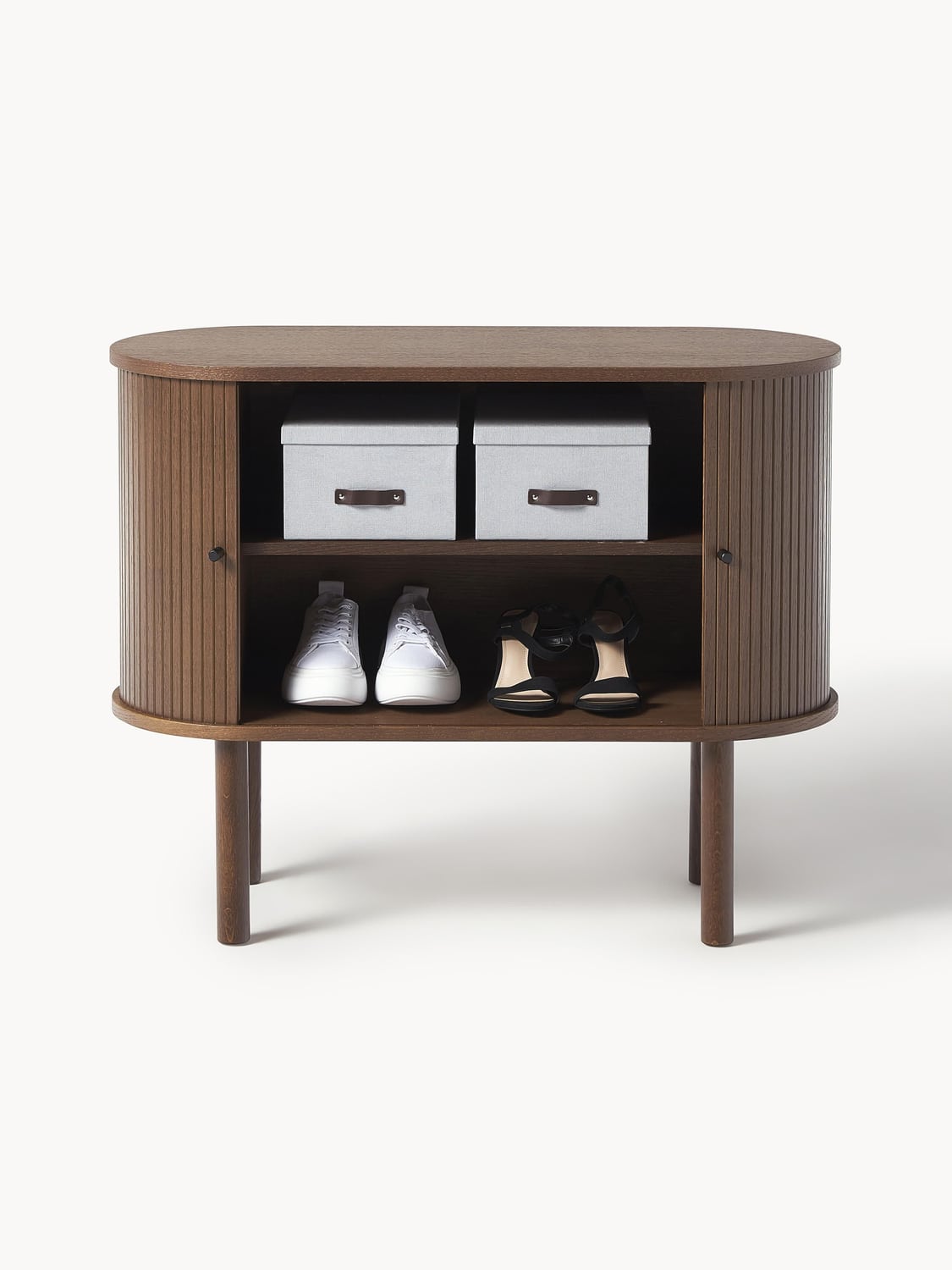 Calary Small Sideboard with Fluted Front — Dark Grey