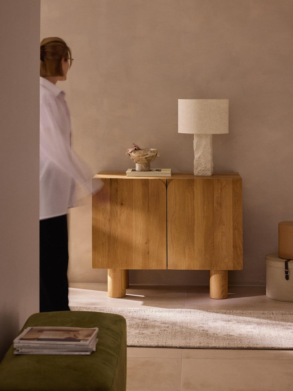 Cadi Sideboard in Oak — Mustard