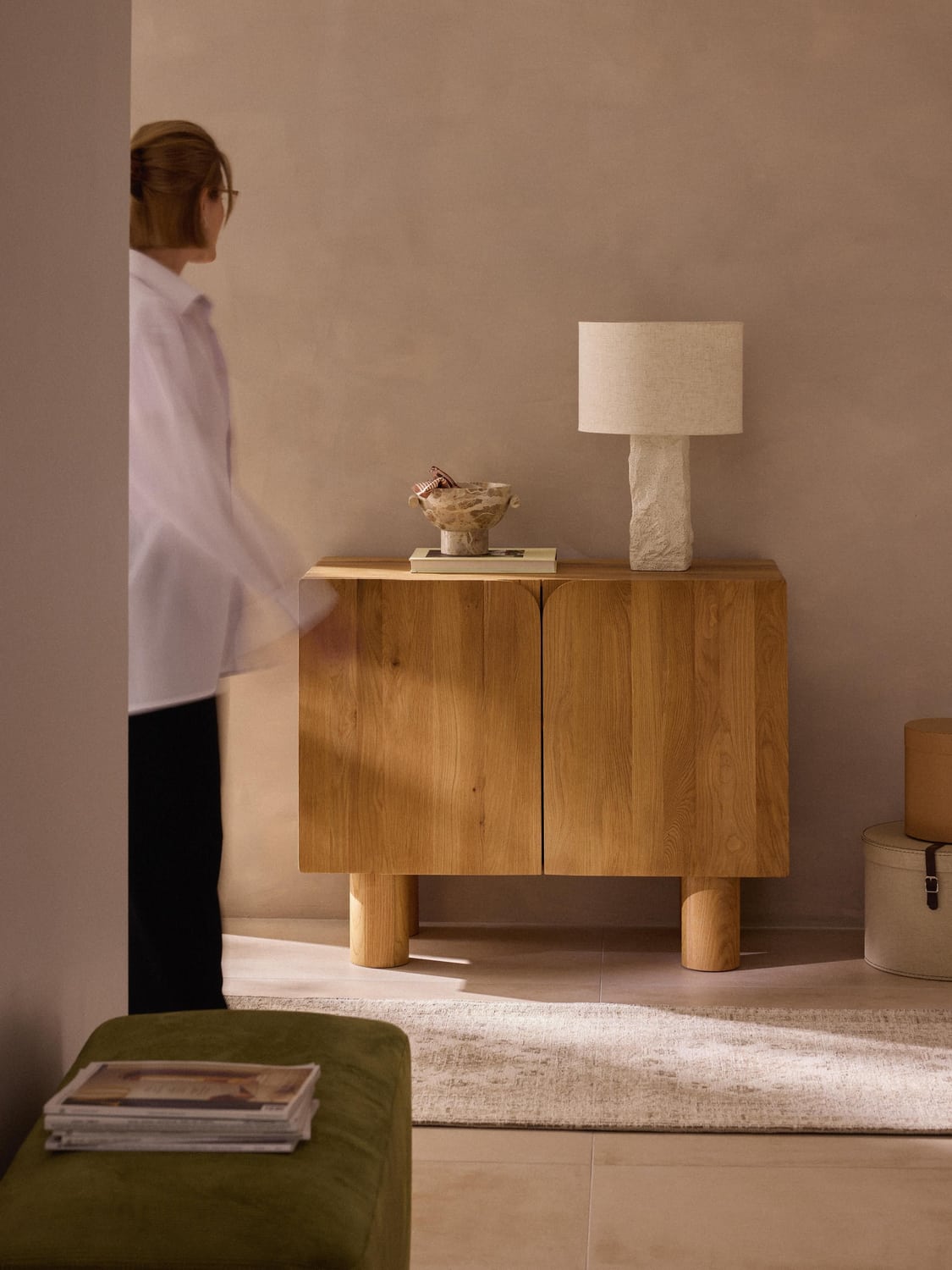 Cadi Sideboard in Oak — Mustard