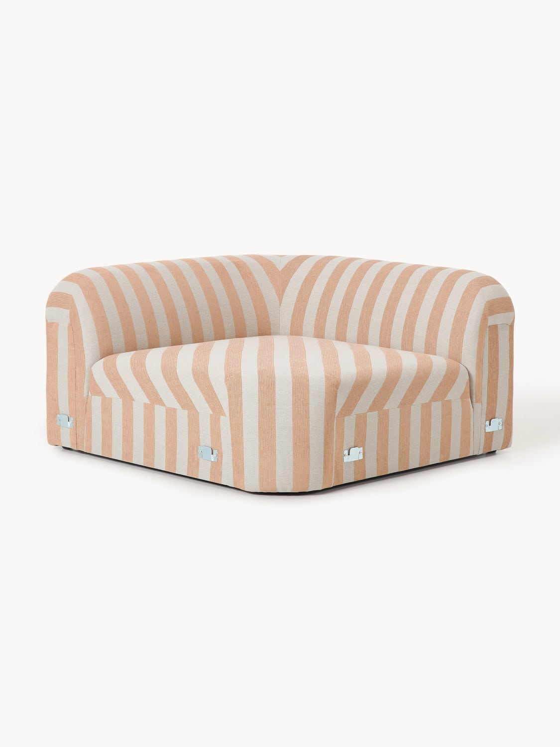 Wolke Round Striped Corner Module — Oatmeal