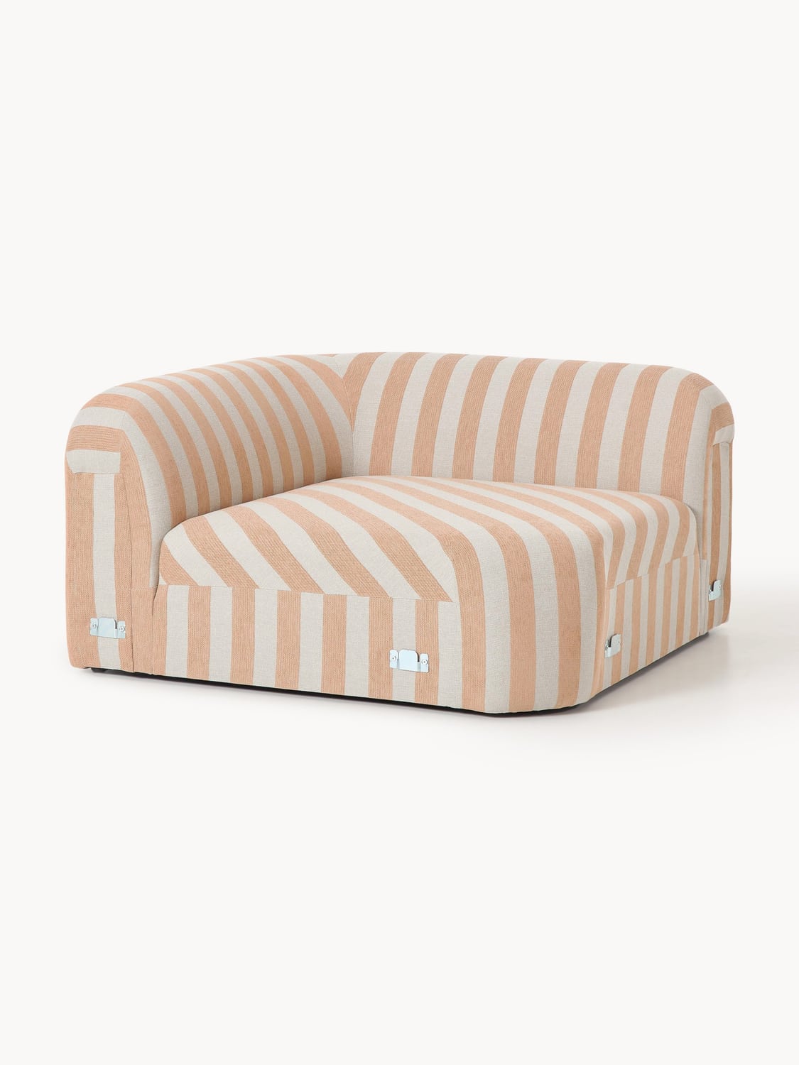 Wolke Round Striped Corner Module — Oatmeal