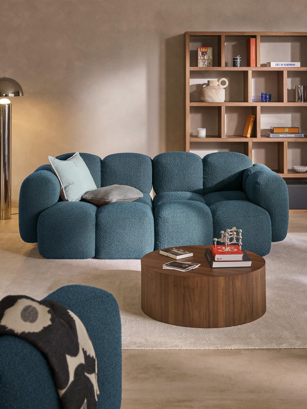 Tayla Modular Sofa (3-seater) in Bouclé — Petrol