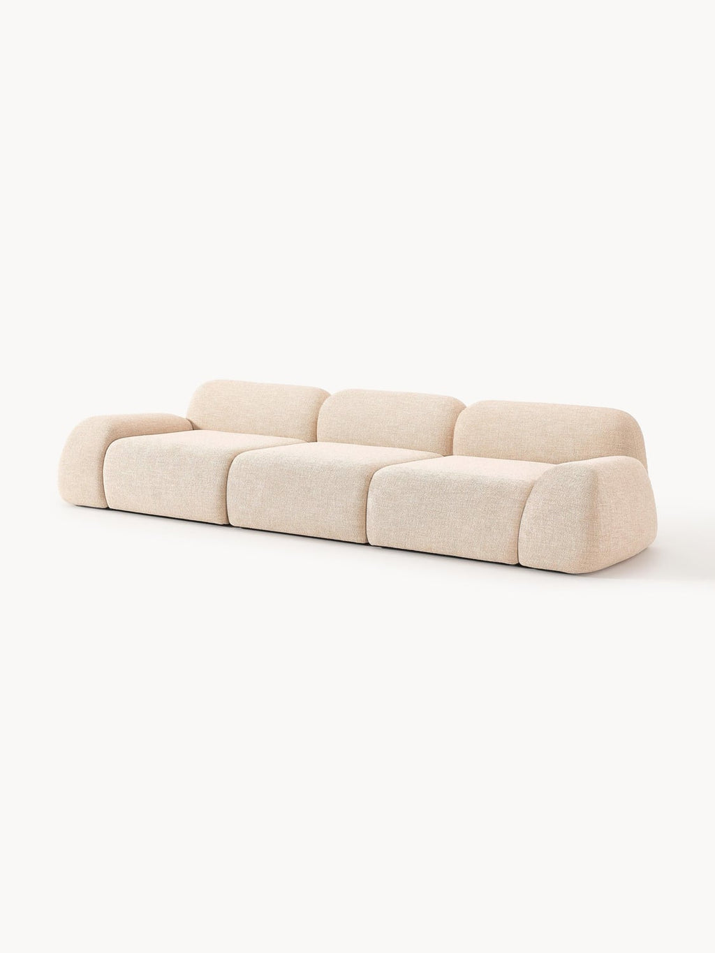 Wolke Modular Bouclé Sofa (4-seater) — Blush
