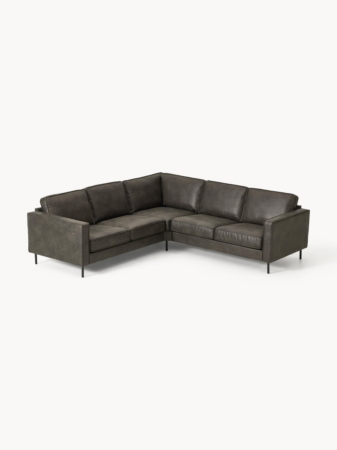 Hunter Corner Sofa in Leather (4-seater) — Green
