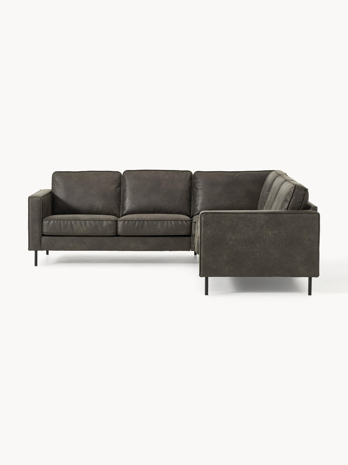 Hunter Corner Sofa in Leather (4-seater) — Green