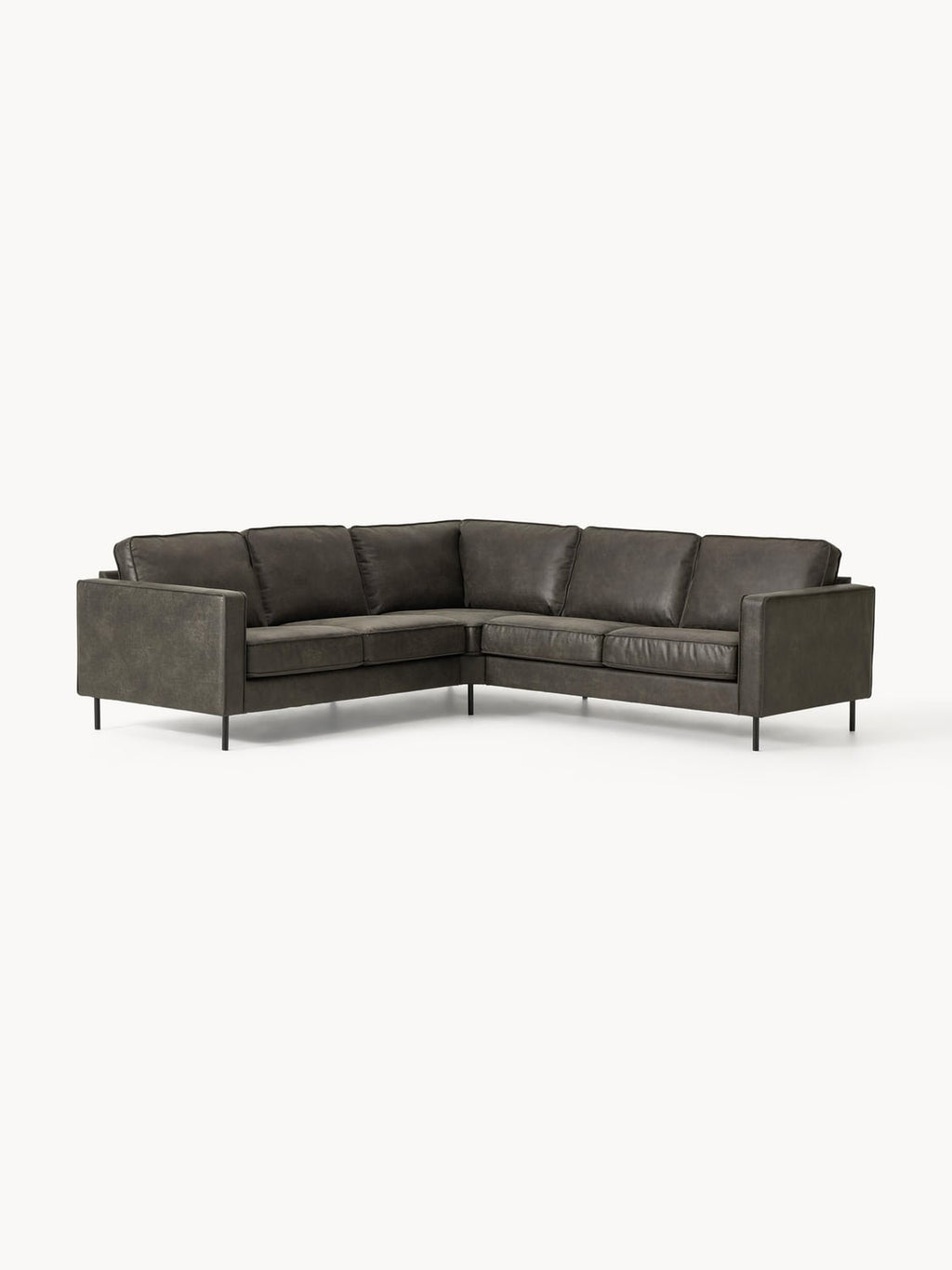 Hunter Corner Sofa in Leather (4-seater) — Green