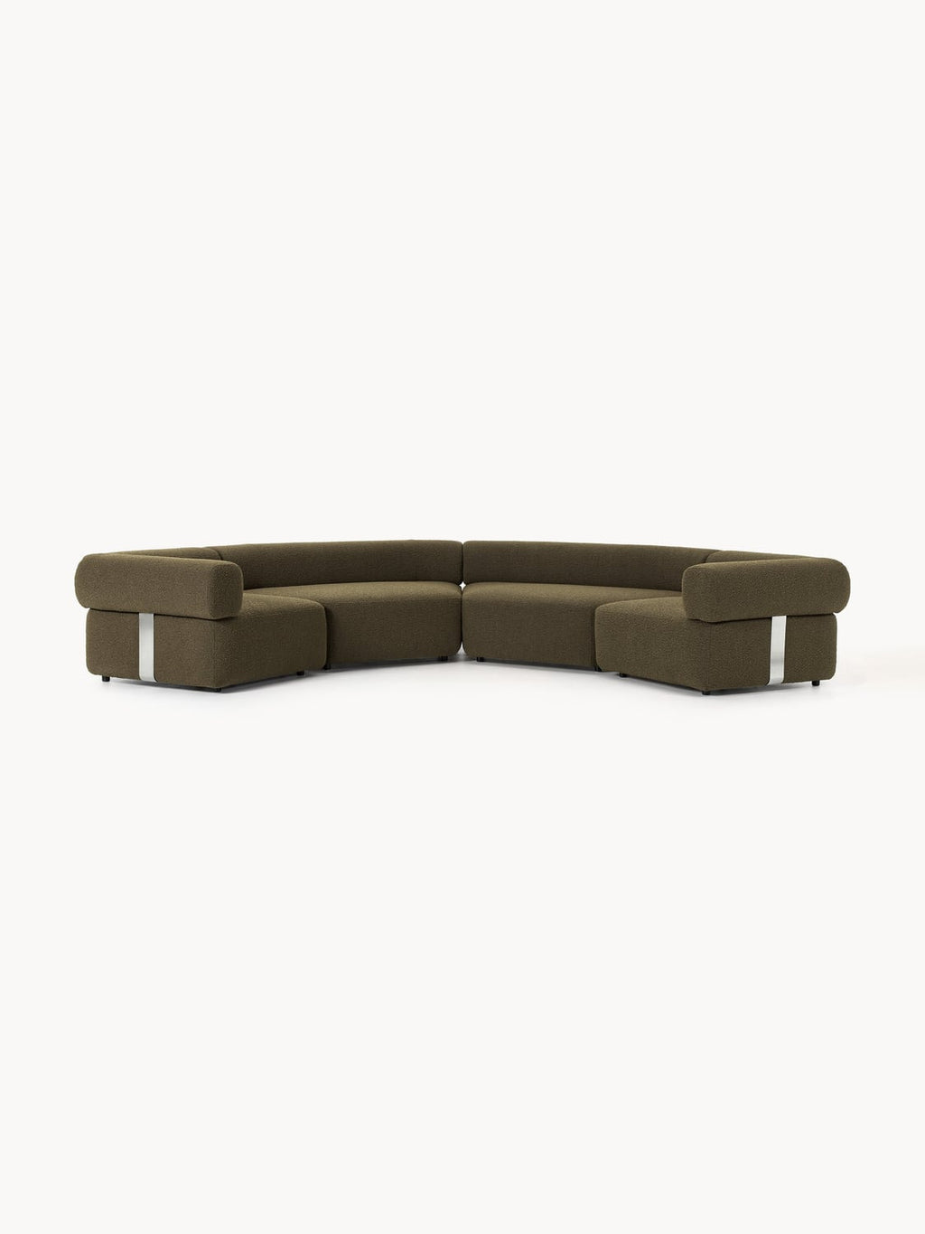 Anton Large Modular Bouclé Sofa — Green