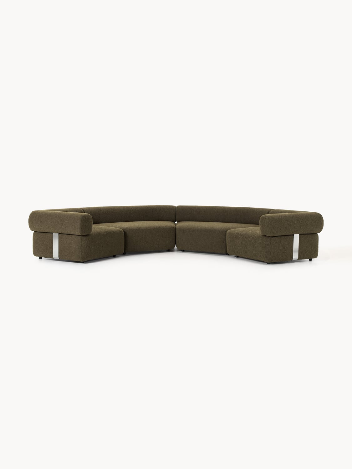 Anton Large Modular Bouclé Sofa — Green