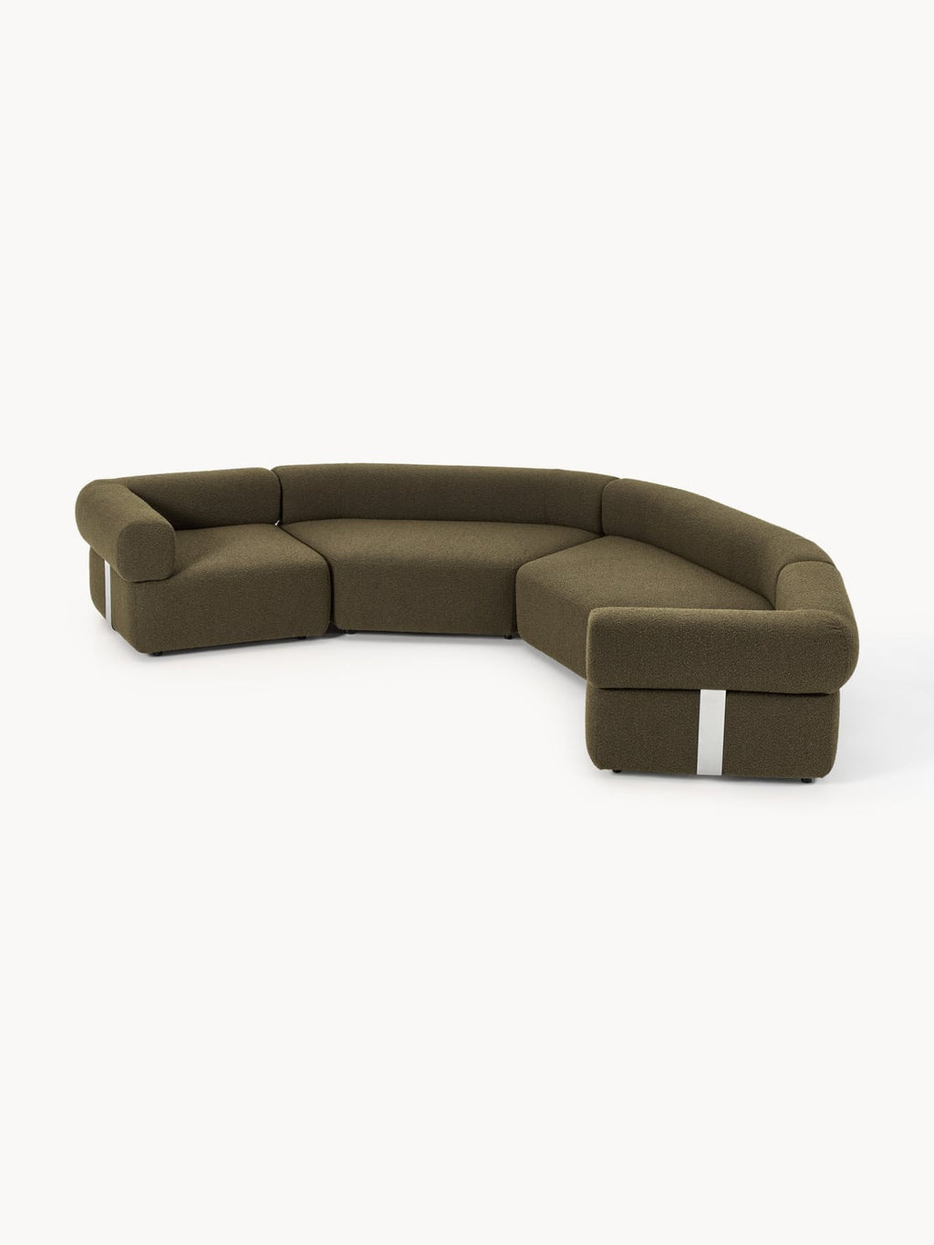 Anton Large Modular Bouclé Sofa — Green