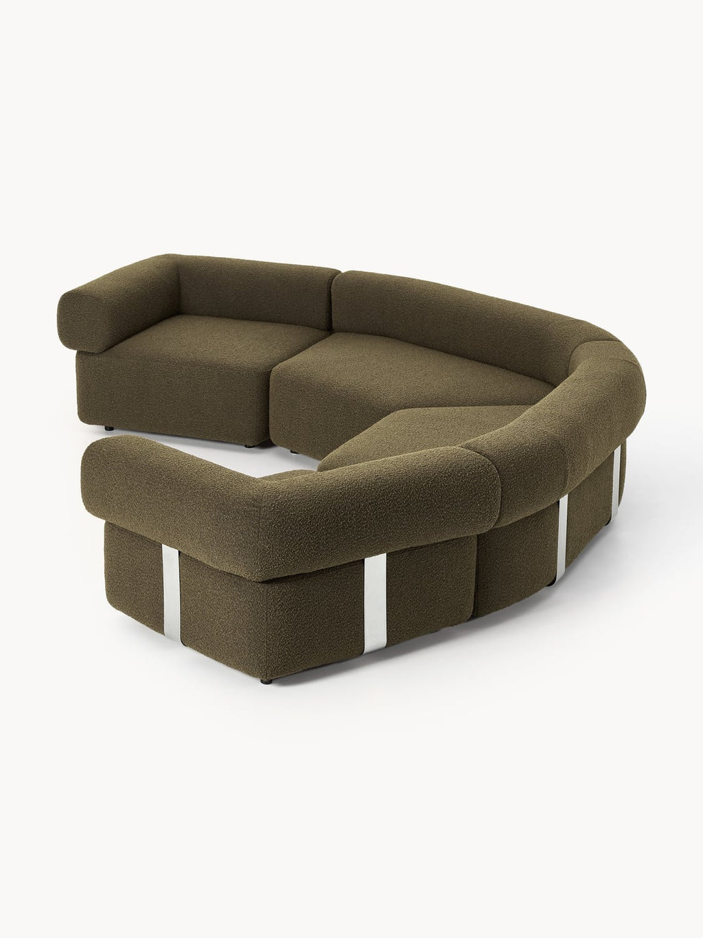 Anton Large Modular Bouclé Sofa — Green