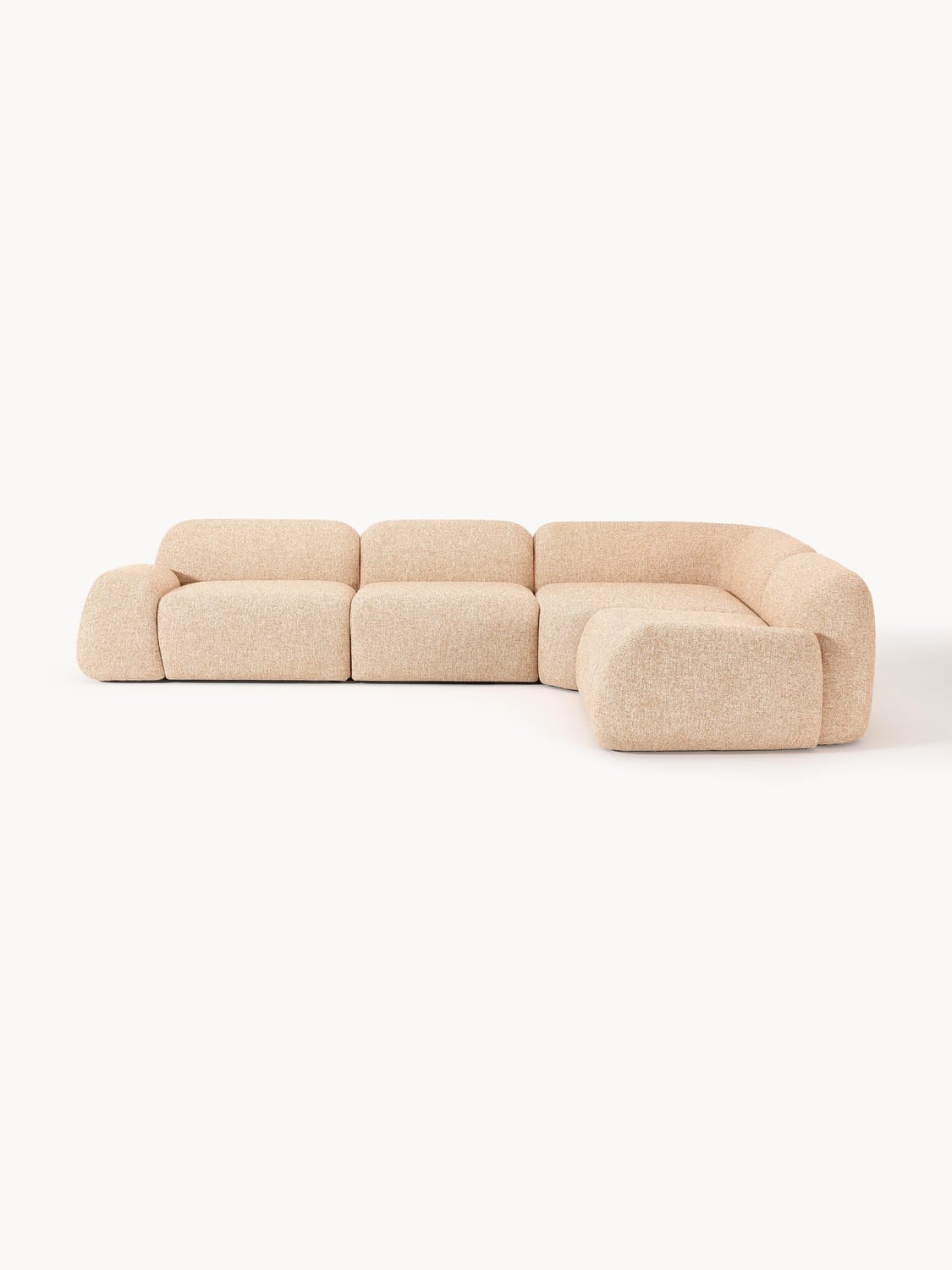 Wolke Modular Bouclé Corner Sofa (4-seater) — Beige