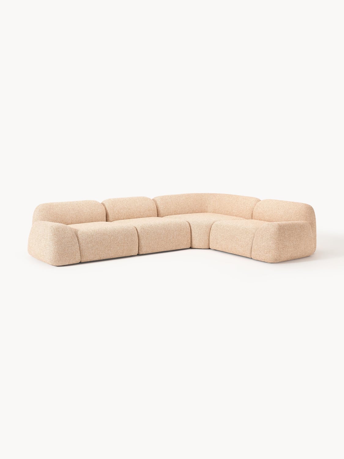 Wolke Modular Bouclé Corner Sofa (4-seater) — Beige