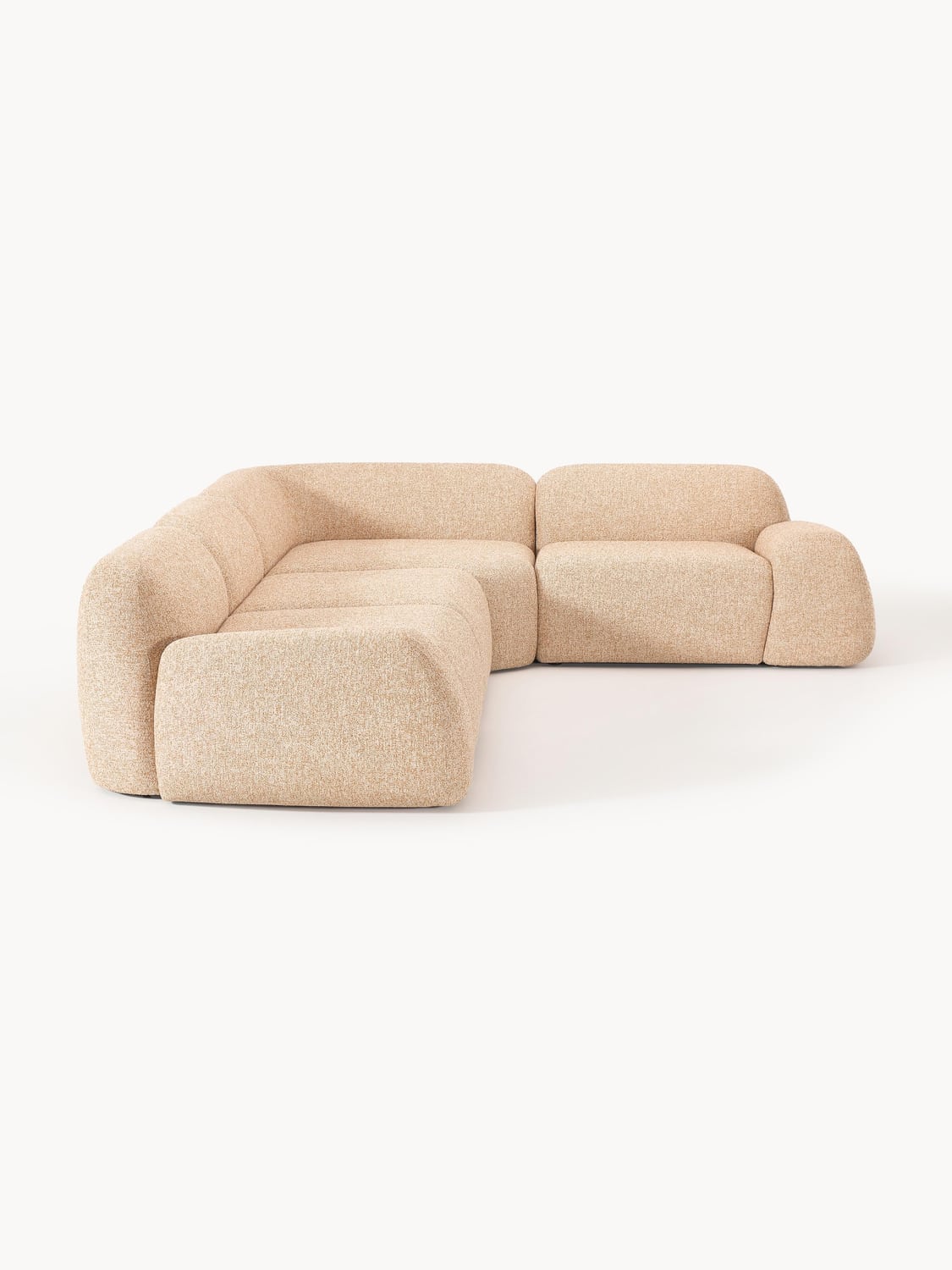 Wolke Modular Bouclé Corner Sofa (4-seater) — Beige