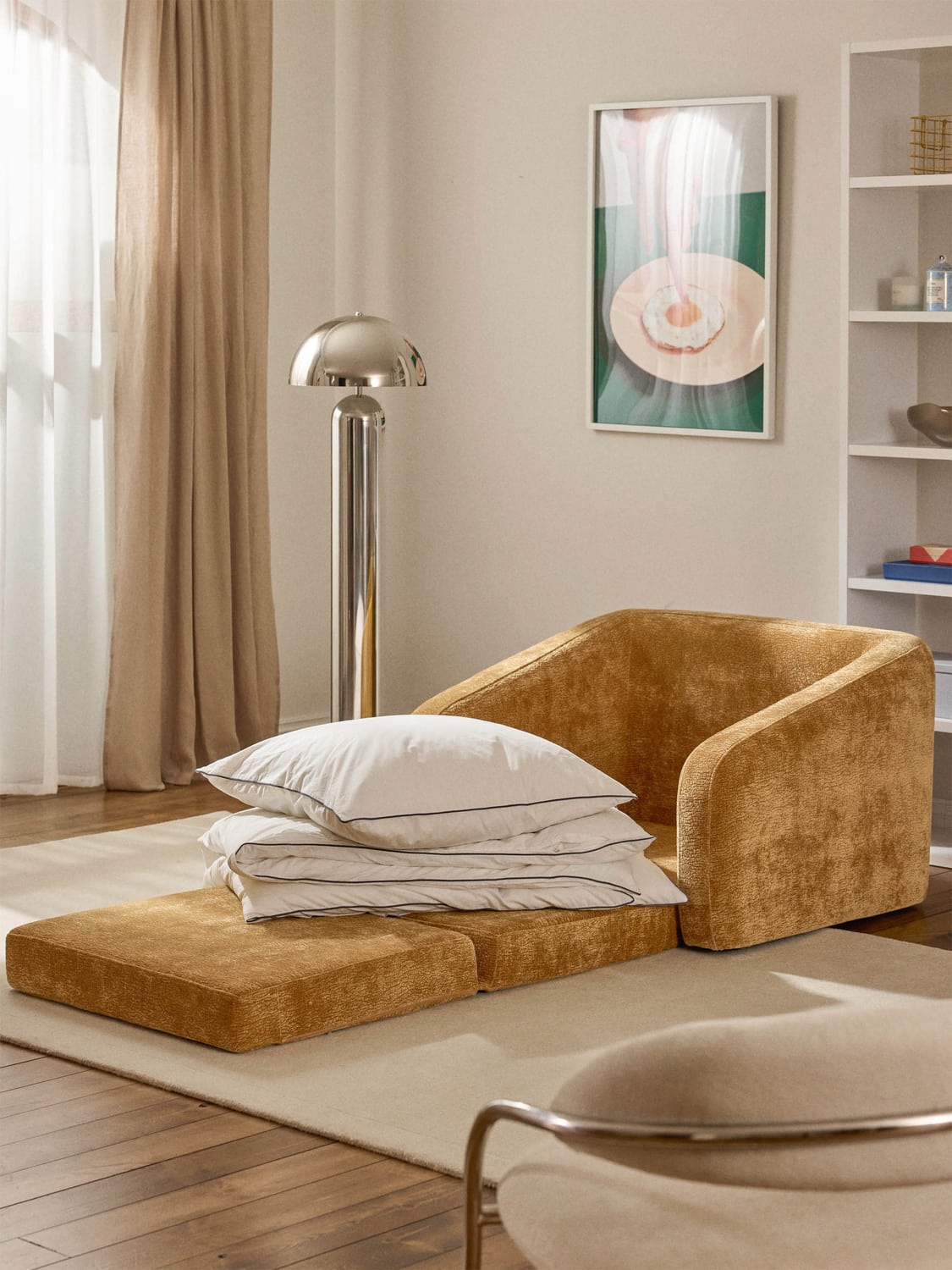 Eliot Sleeper Chair — Camel