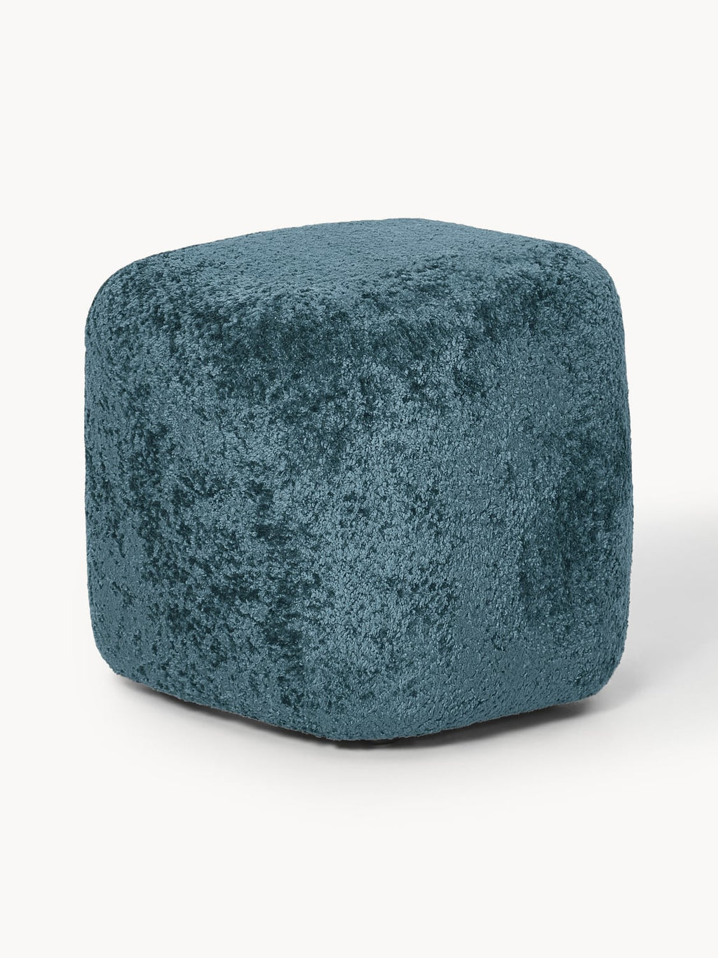 Wolke Tall Ottoman in Teddy Bouclé — Teal