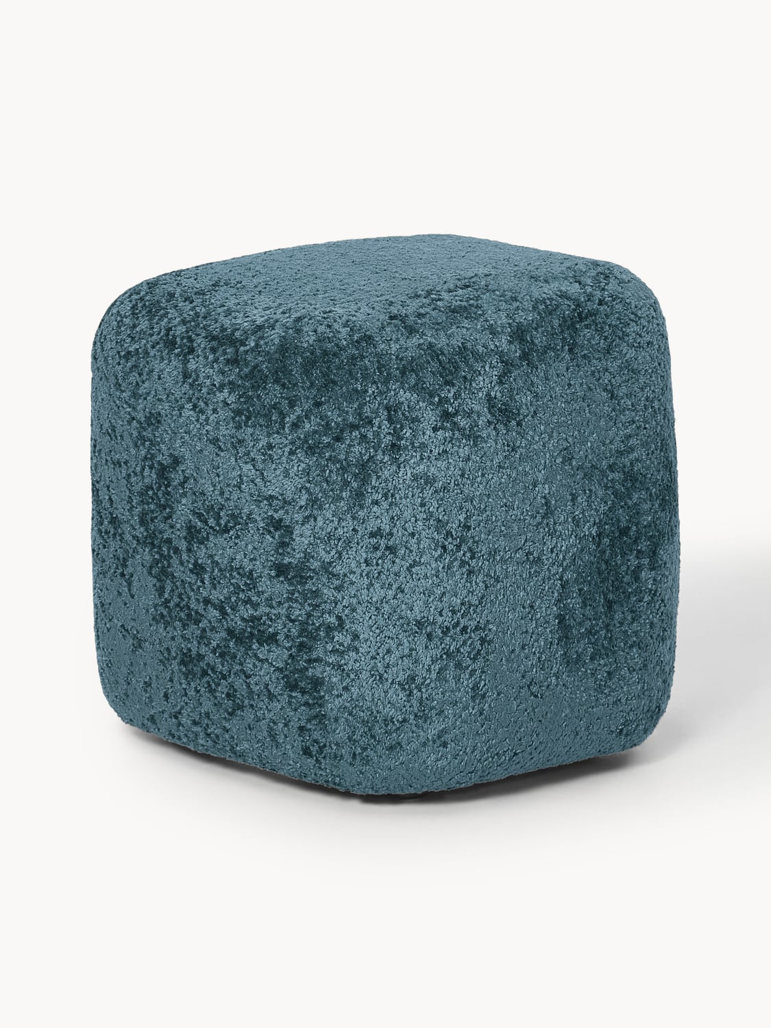 Wolke Tall Ottoman in Teddy Bouclé — Teal