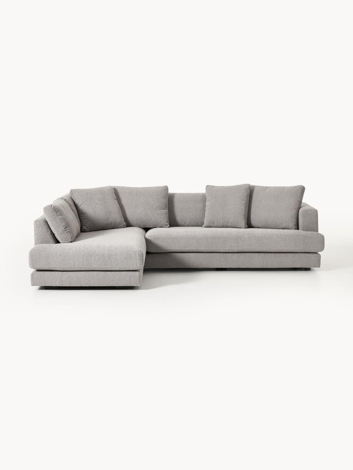 Tribeca Bouclé Corner Sofa — Grey