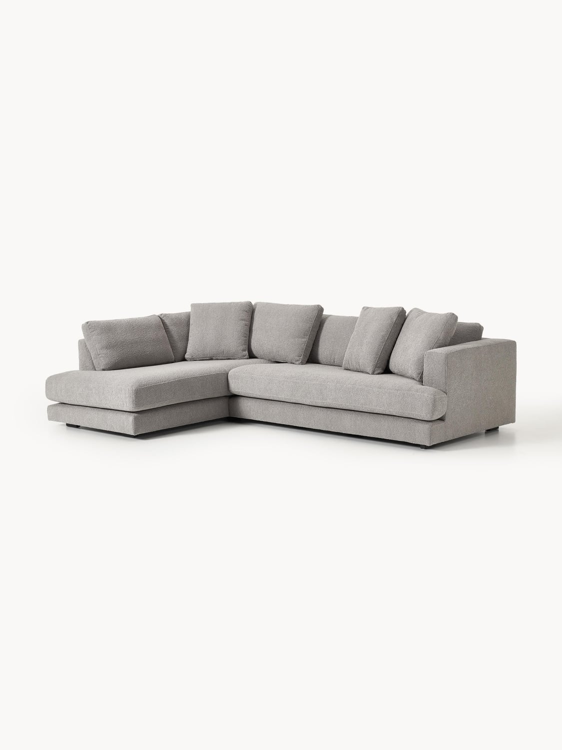 Tribeca Bouclé Corner Sofa — Grey