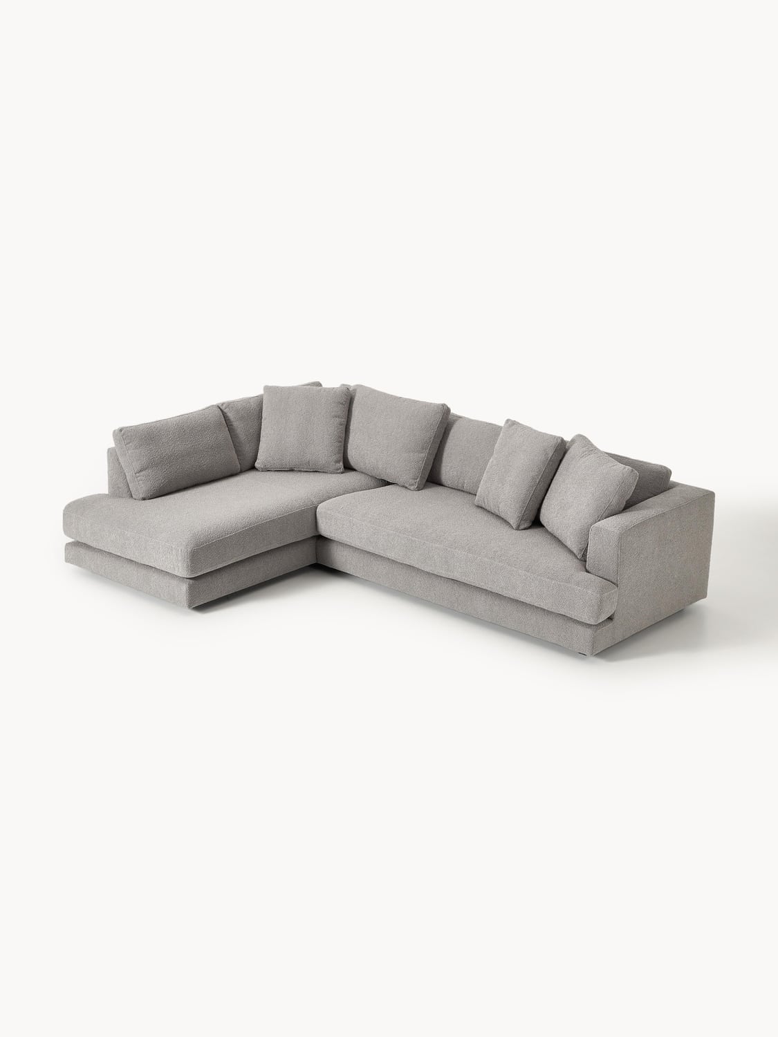Tribeca Bouclé Corner Sofa — Grey