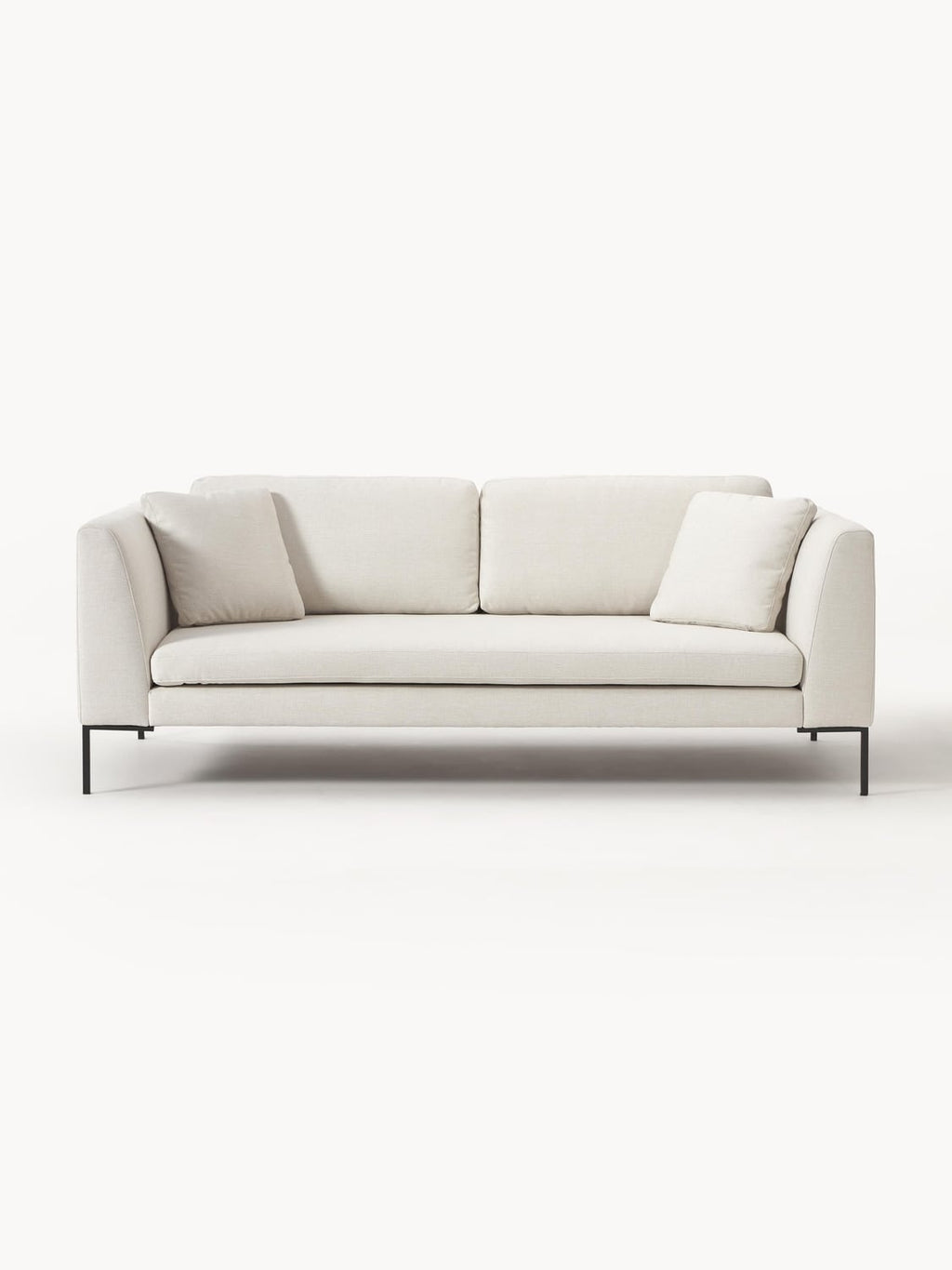 Emma Sofa (3-seater) with Metal Legs — Pearl Grey