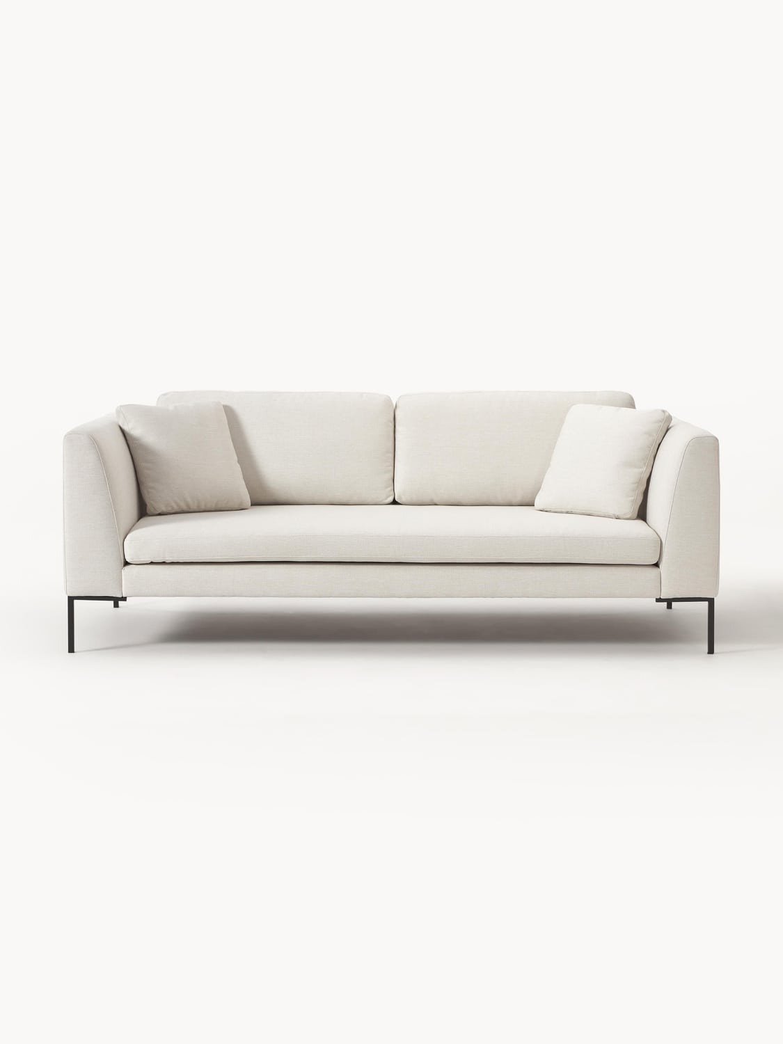 Emma Sofa (3-seater) with Metal Legs — Pearl Grey