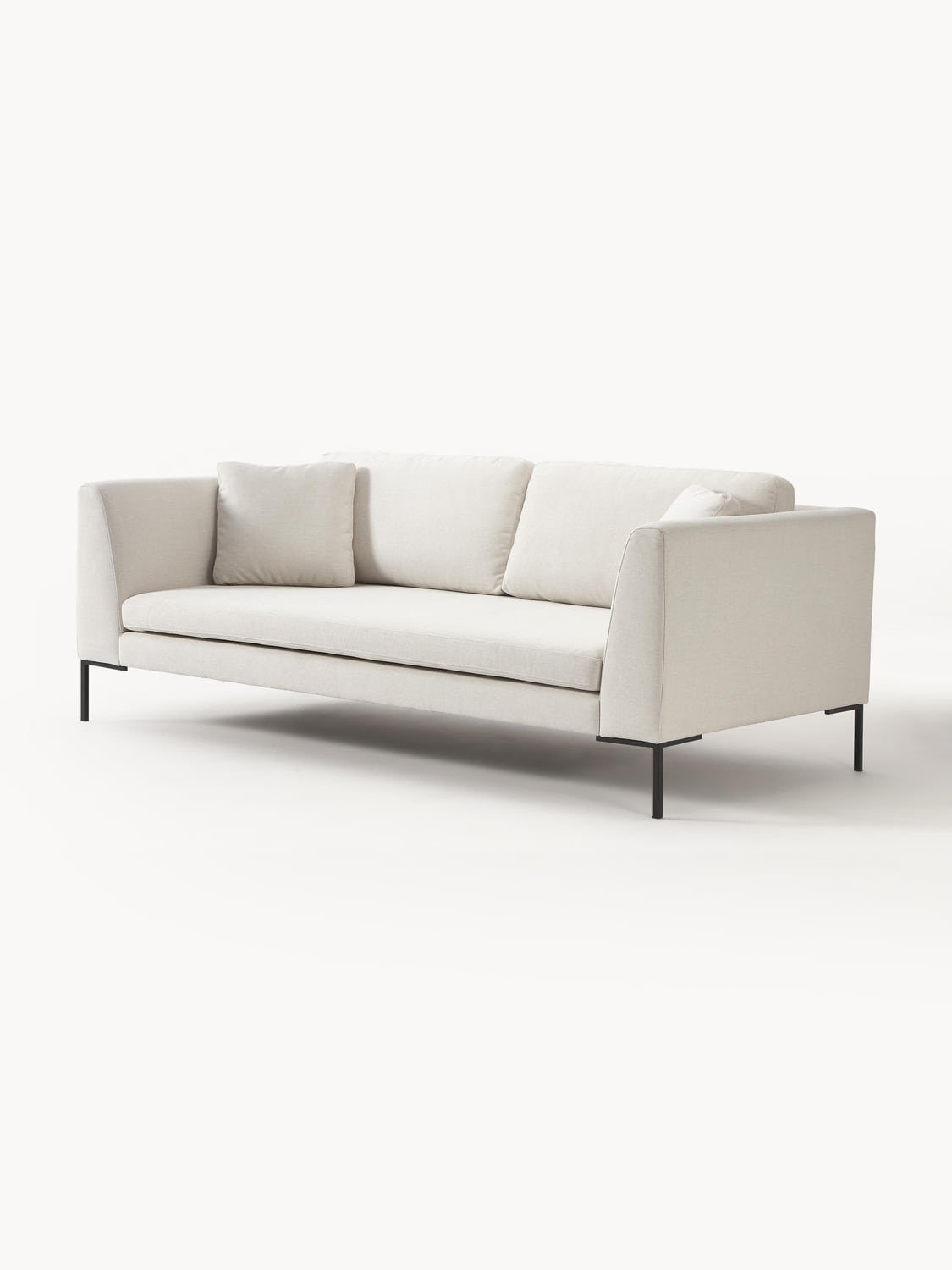 Emma Sofa (3-seater) with Metal Legs — Pearl Grey