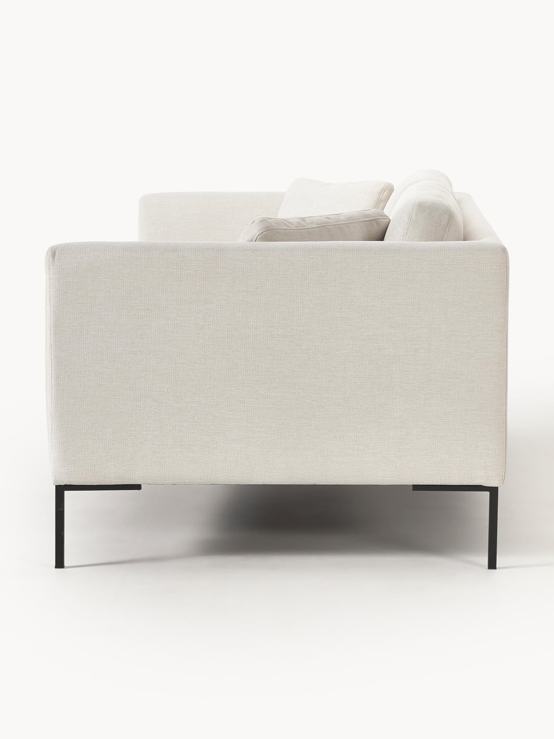 Emma Sofa (3-seater) with Metal Legs — Pearl Grey