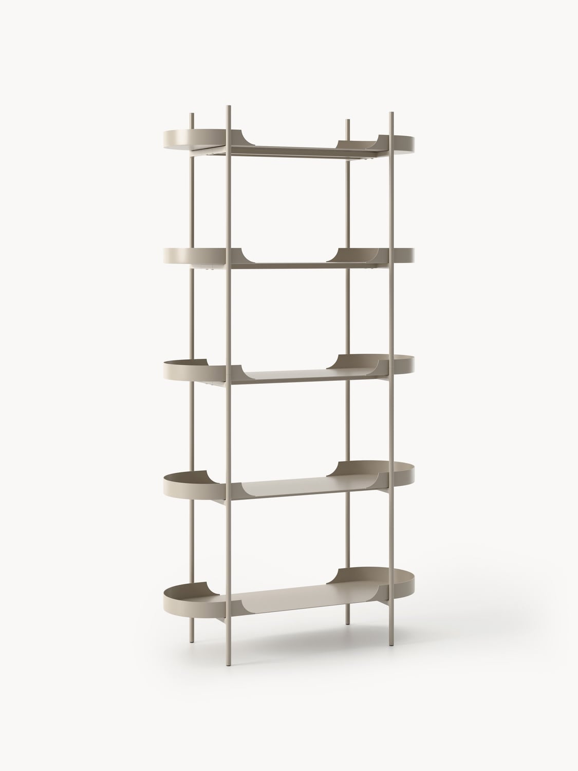 Taru Tall Metal-Shelving Unit — Light Grey