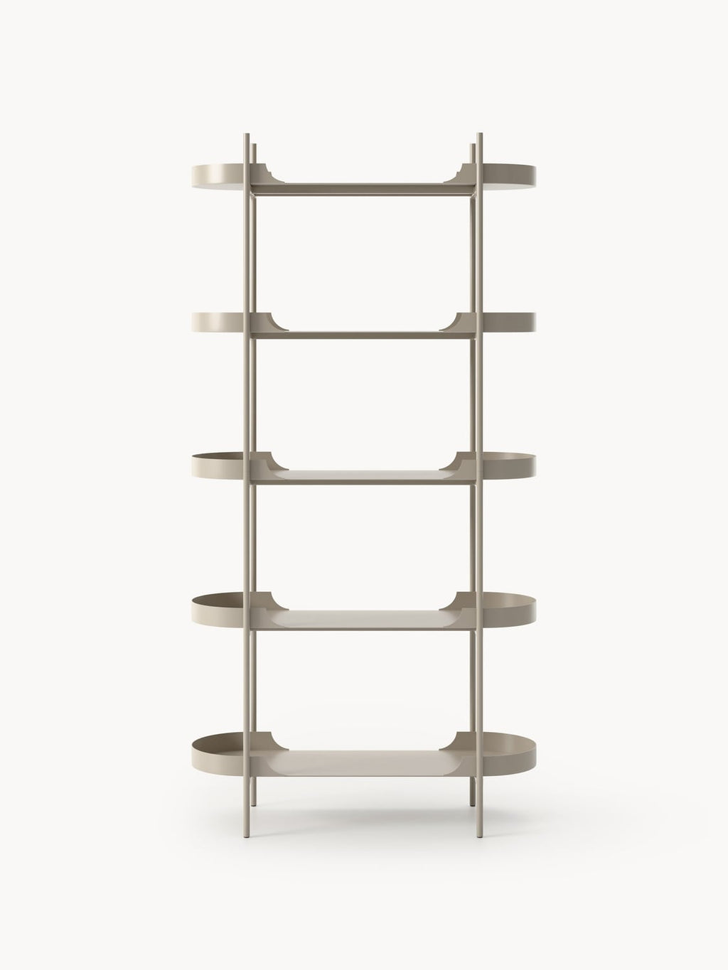 Taru Tall Metal-Shelving Unit — Light Grey