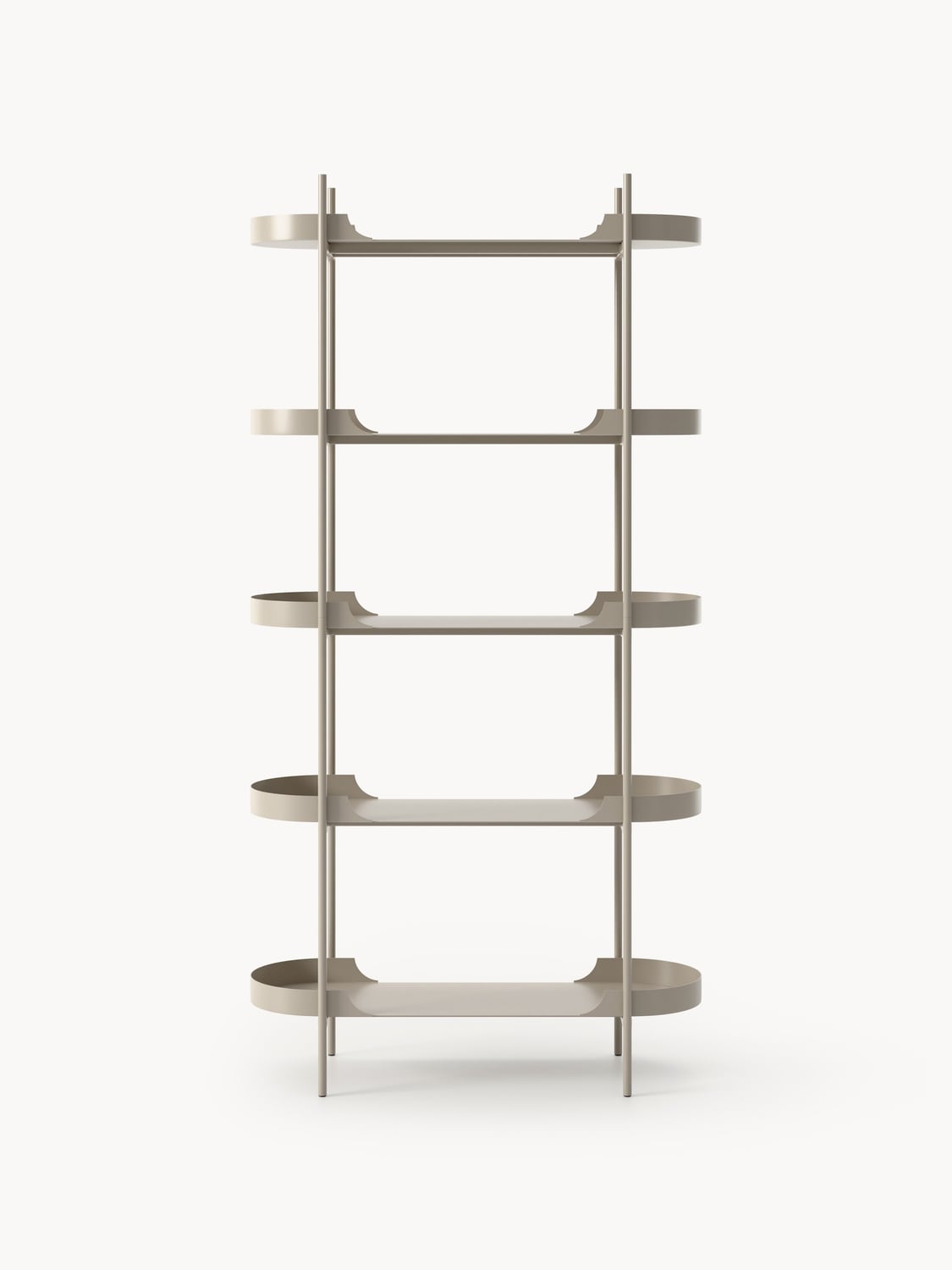 Taru Tall Metal-Shelving Unit — Light Grey