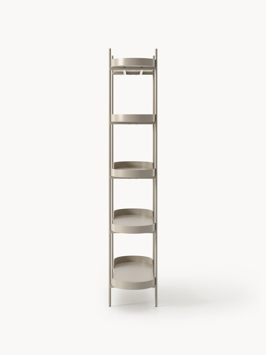 Taru Tall Metal-Shelving Unit — Light Grey