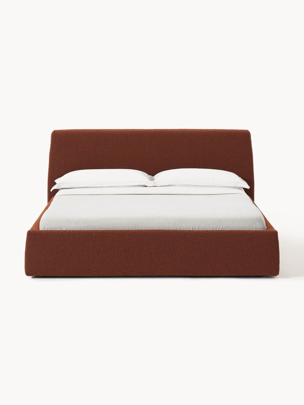 Cloud Bouclé Upholstered Bed with Storage — Taupe
