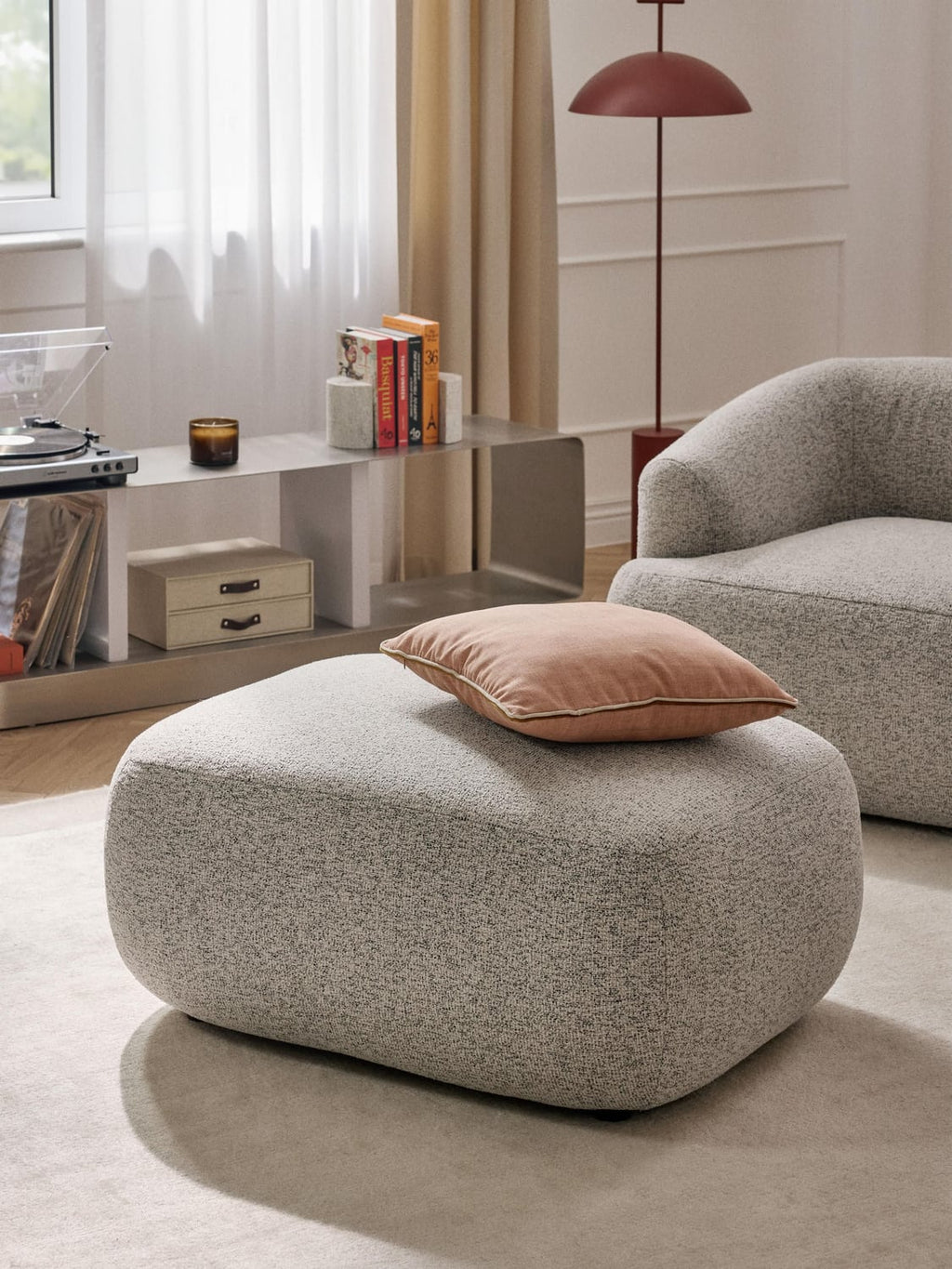 Sofia Bouclé Ottoman — Oatmeal