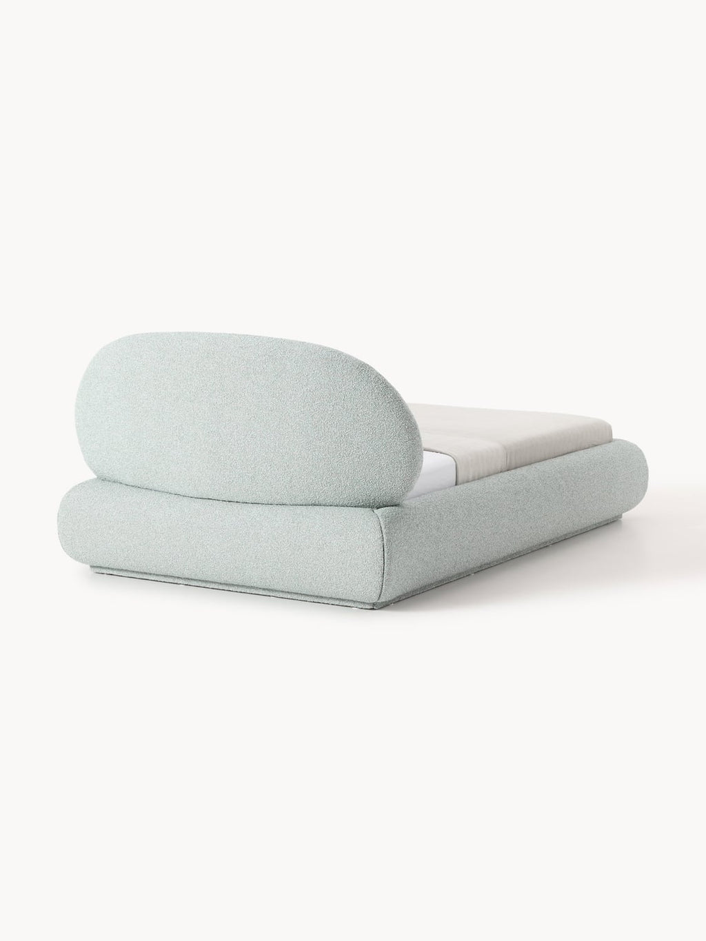 Alba Bouclé-Upholstered Single Bed — Light Grey