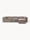 Lennon Modular Sofa (4-seater) in Corduroy with Ottoman (left/right) — Mushroom