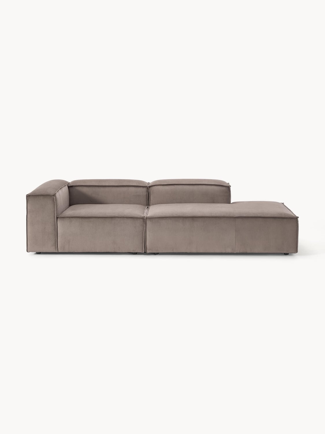 Lennon Modular Ottoman in Corduroy — Mushroom