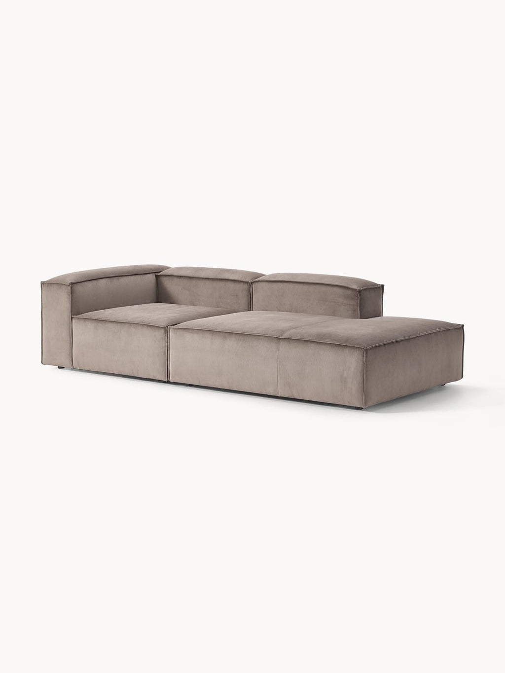 Lennon Modular Ottoman in Corduroy — Mushroom
