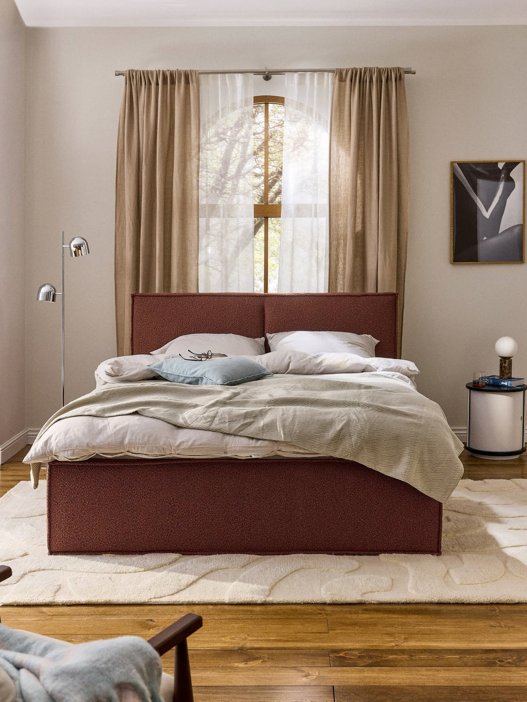 Dream Bouclé Upholstered Bed — Slate Grey