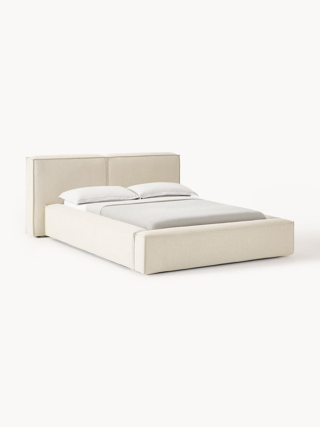Lennon Upholstered Bed — Light Grey