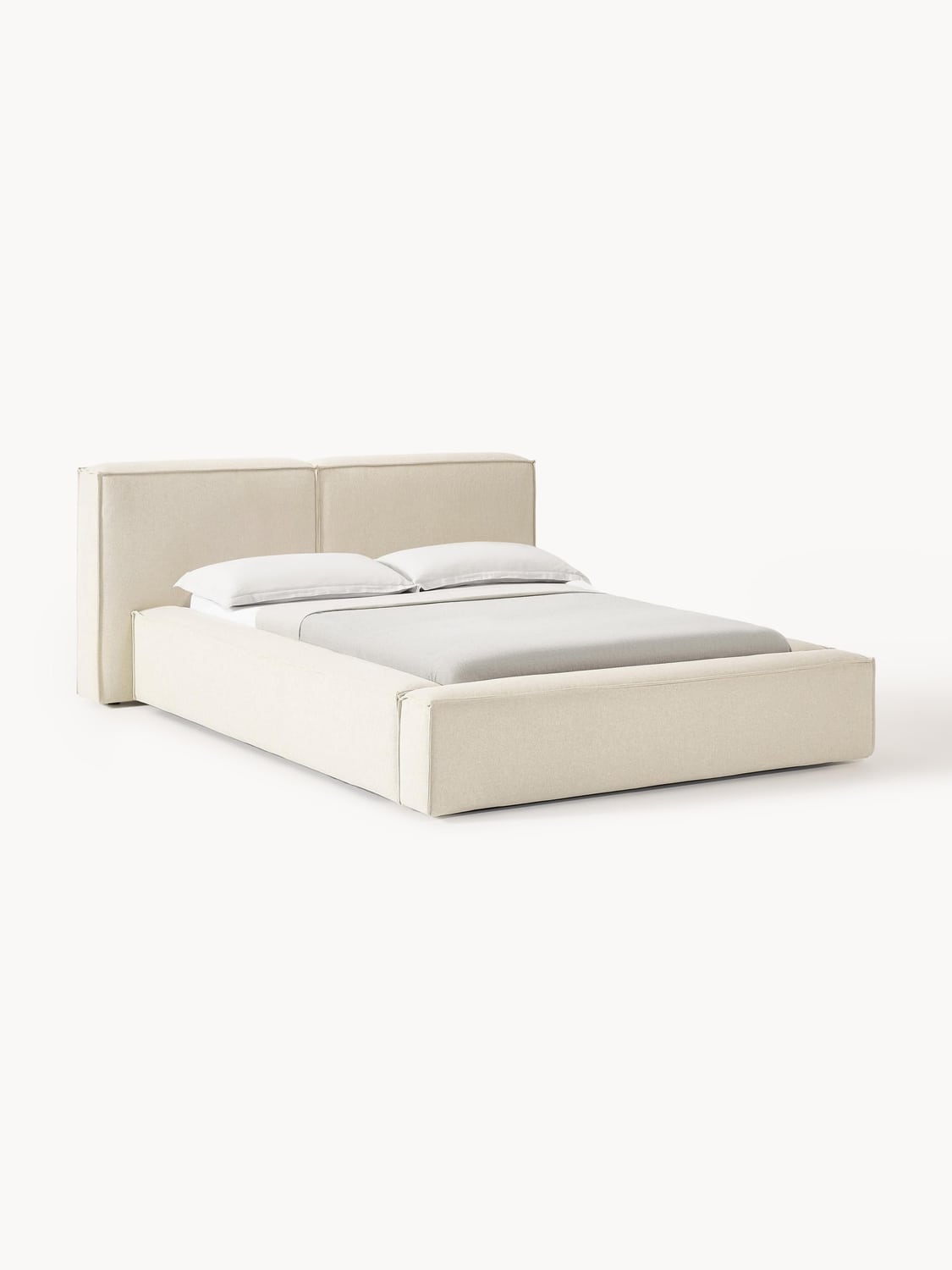 Lennon Upholstered Bed — Light Grey