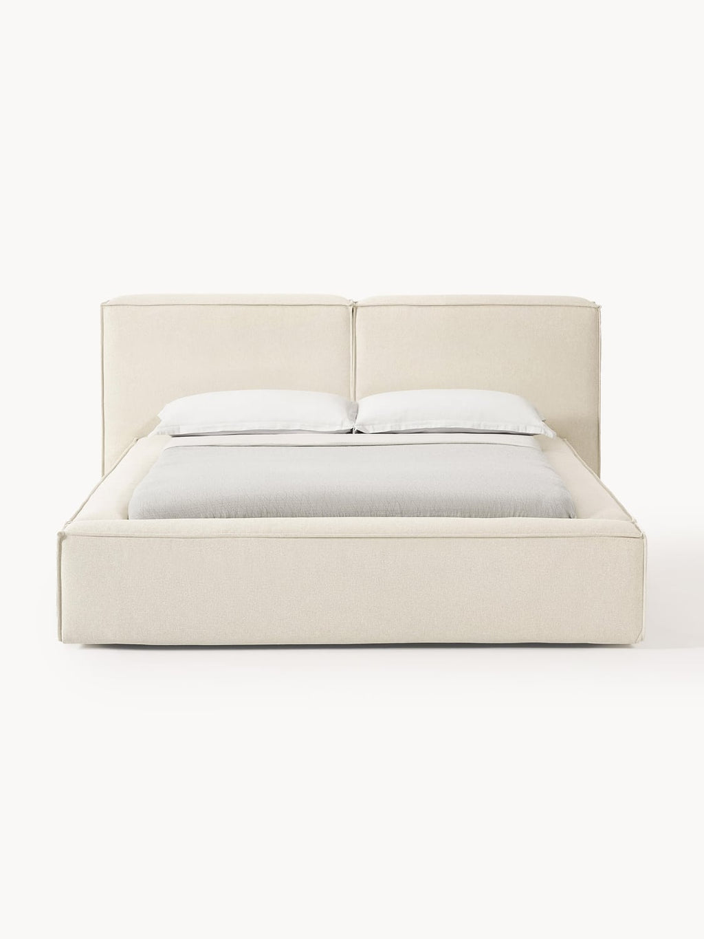 Lennon Upholstered Bed — Light Grey