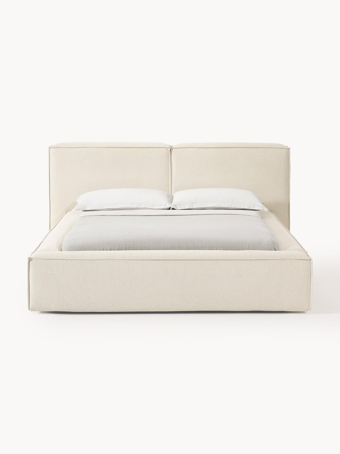Lennon Upholstered Bed — Light Grey