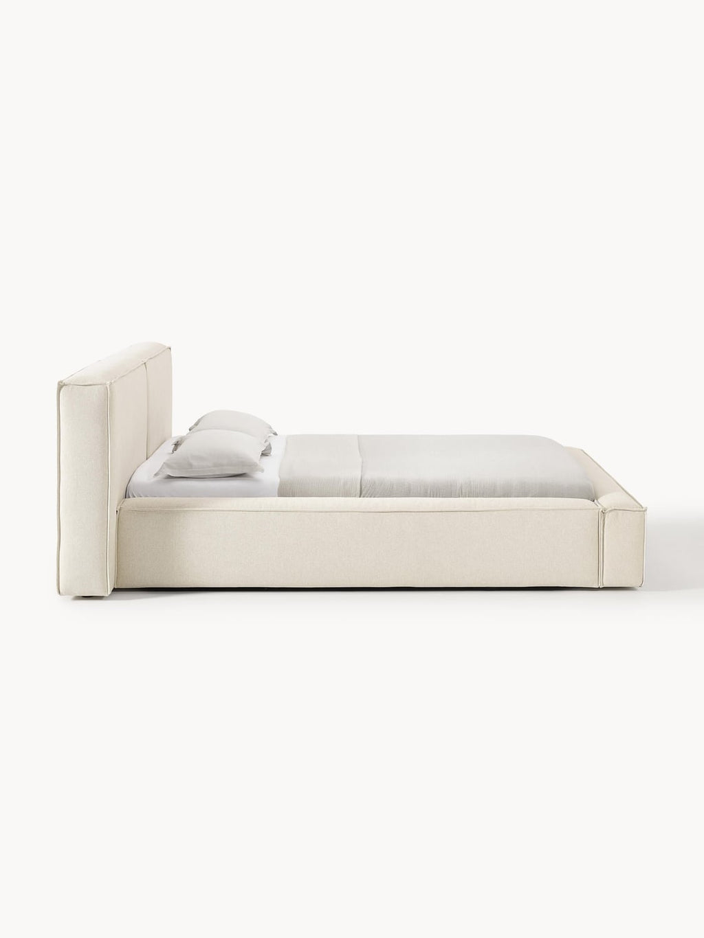 Lennon Upholstered Bed — Light Grey